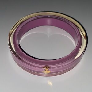 Vintage Kate Spade Maybe Purple Clear Gold Bangle Bracelet